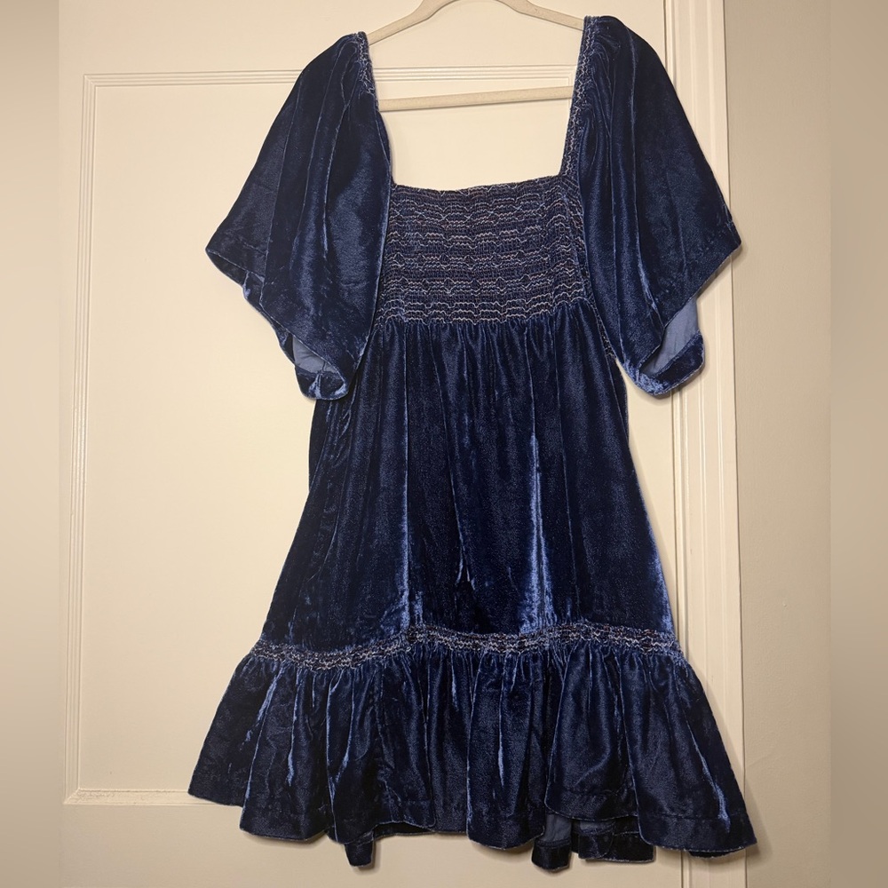 Free People Deep Blue Casual Dress